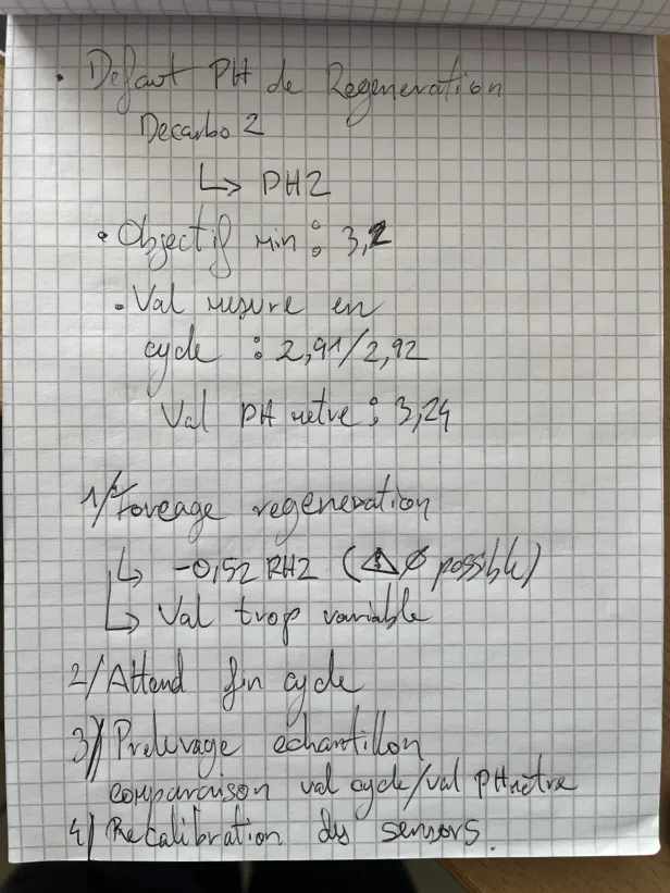 Notes de diagnostic et recalibration du système