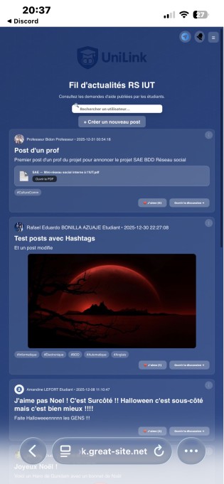 Version mobile de UniLink